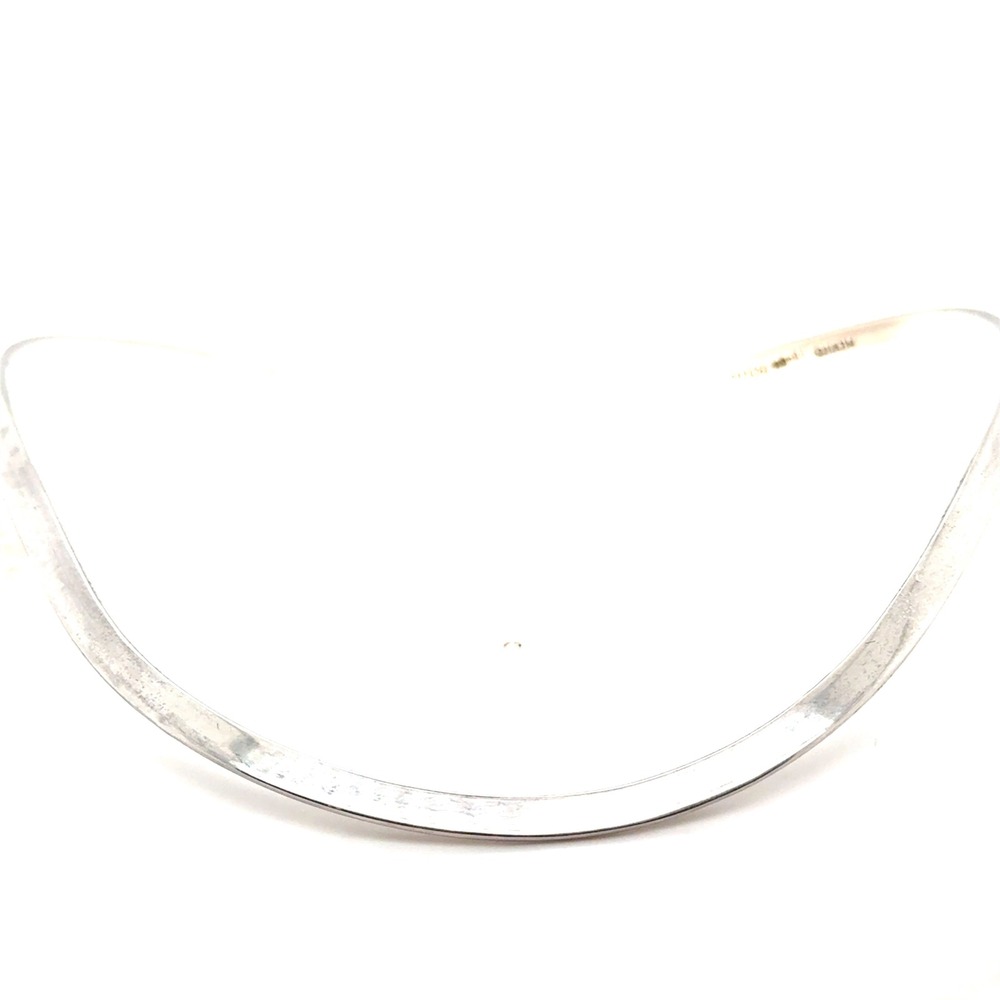 Sterling Silver Torque Collar Necklace Minimalist Open Choker 925 Hallmarked